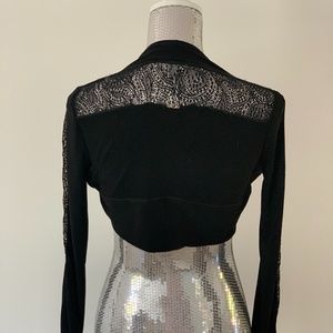 NEW black w/lace insert bolero